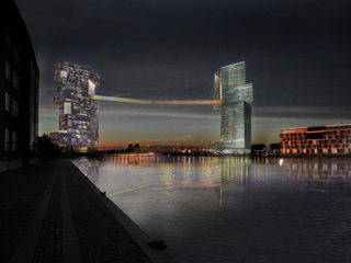 Illustration for article titled Behold the Dizzying Pedestrian Bridge Copenhagen Is Building Above Its Harbor